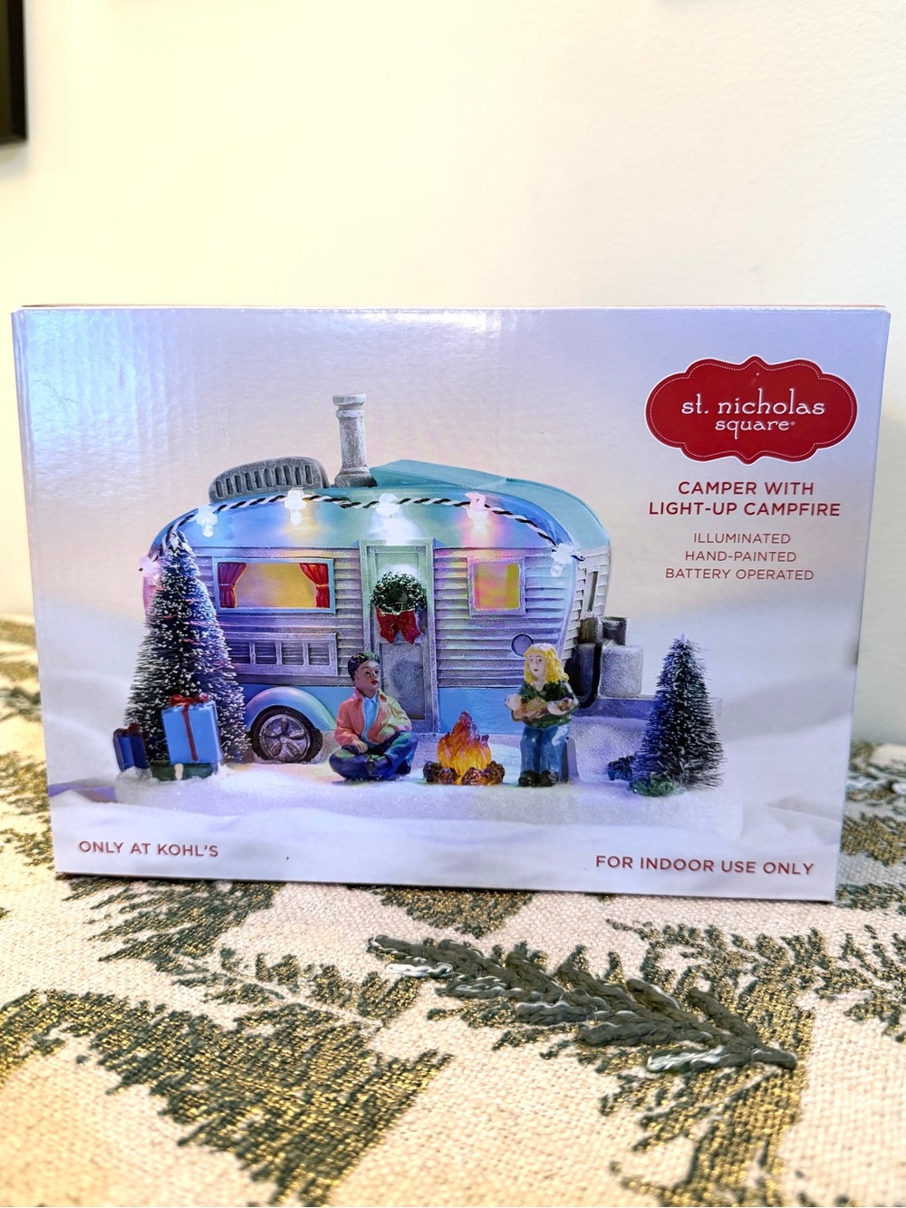 St. Nicholas Square Camper Light Up Campfire Christmas Village 2024 NEW